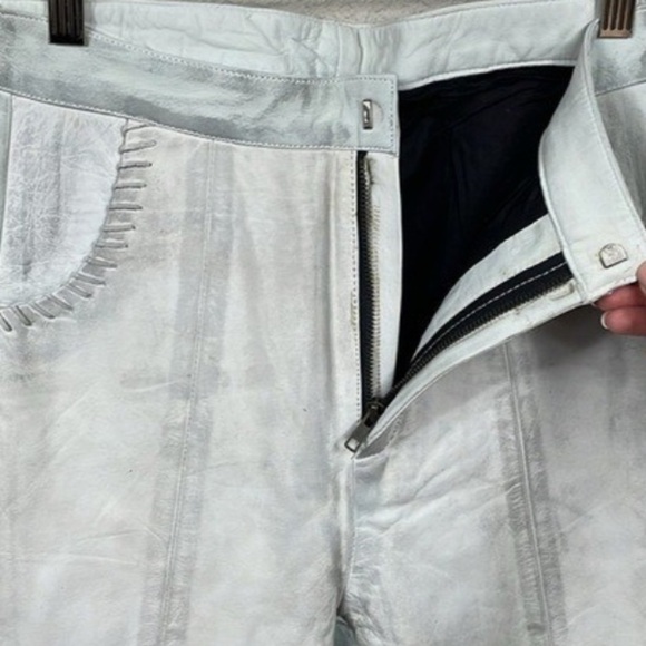 One Teaspoon Leather Distressed Vintage Wash Stitched Pants NWT - Picture 3 of 6